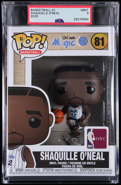 Funko Pop! PSA Graded NBA Orlando Magic: Shaquille O'Neal PSA Graded 9 MINT Vinyl Figure #81 Cert #02210569