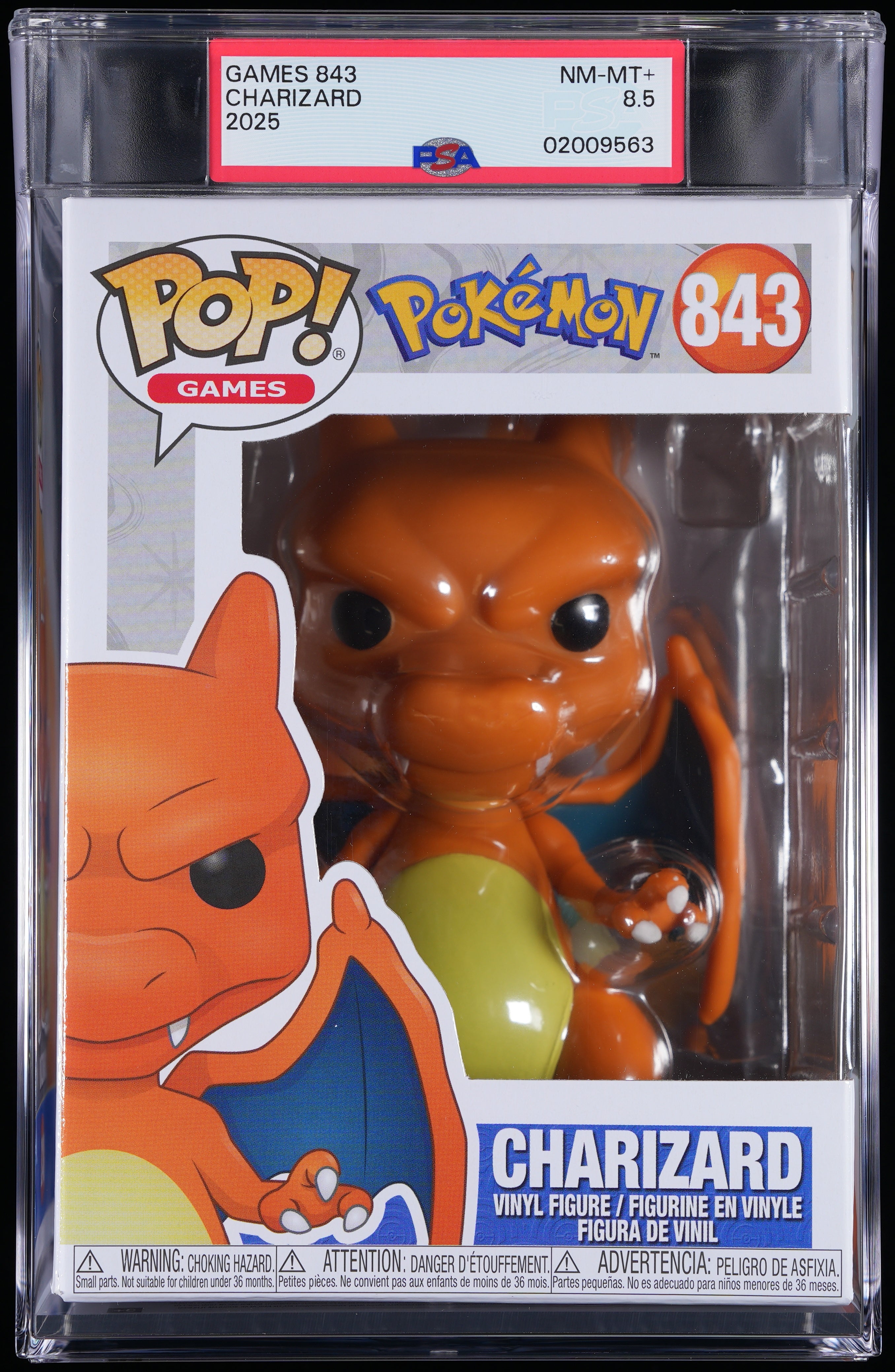 Funko Pop! PSA Graded Pokemon: Charizard PSA Graded 8.5 NM-MT+ Vinyl Figure #843 Cert #02009563