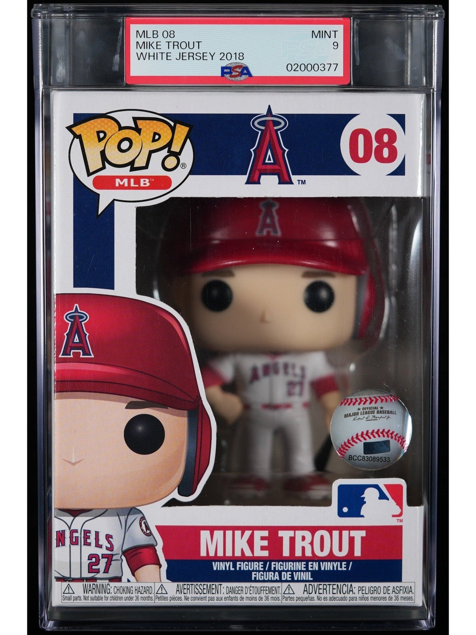 Funko Pop! MLB Los Angeles Angels: Mike Trout Vinyl Figure #08 PSA Graded