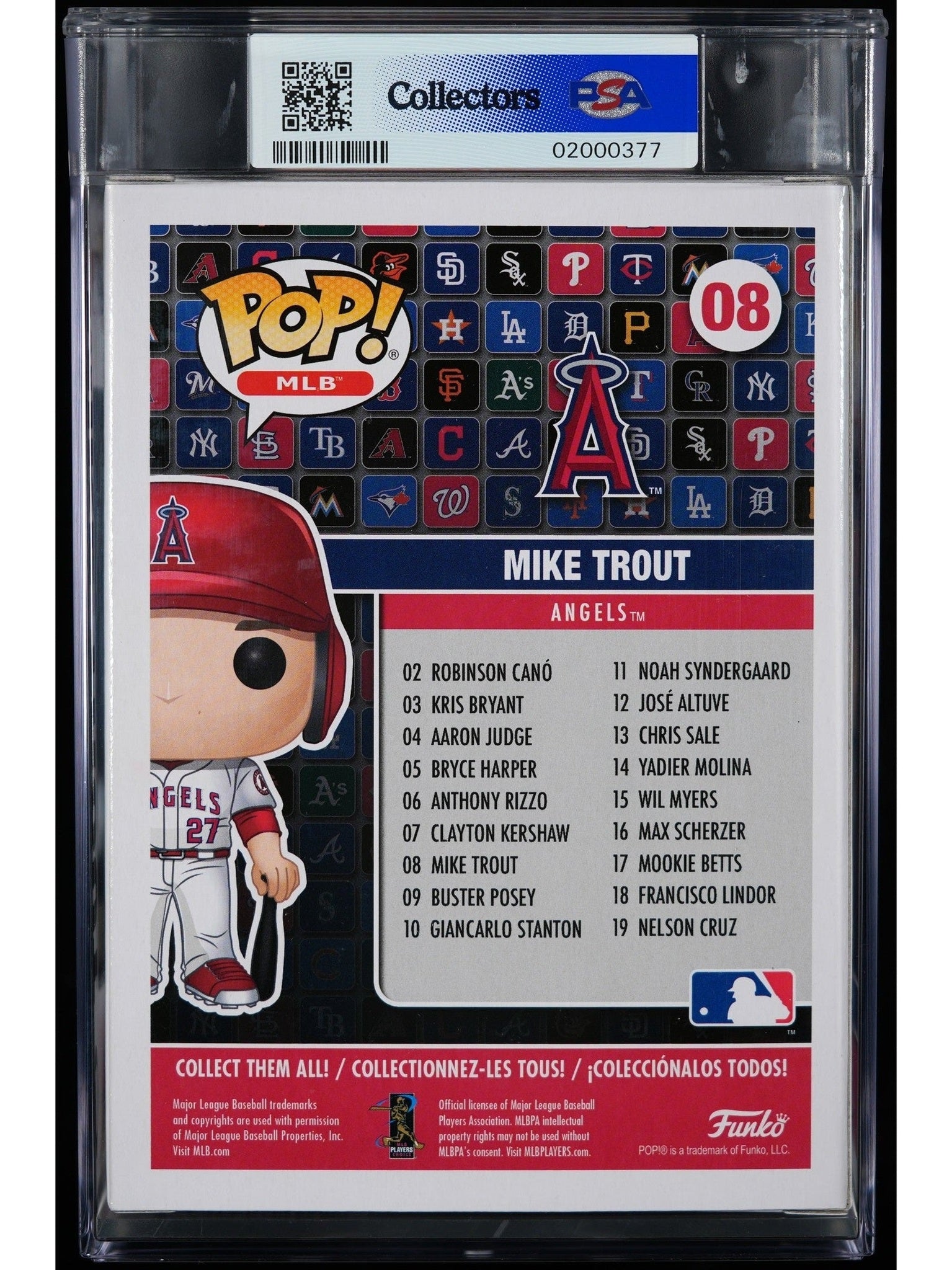 Funko Pop! MLB Los Angeles Angels: Mike Trout Vinyl Figure #08 PSA Graded