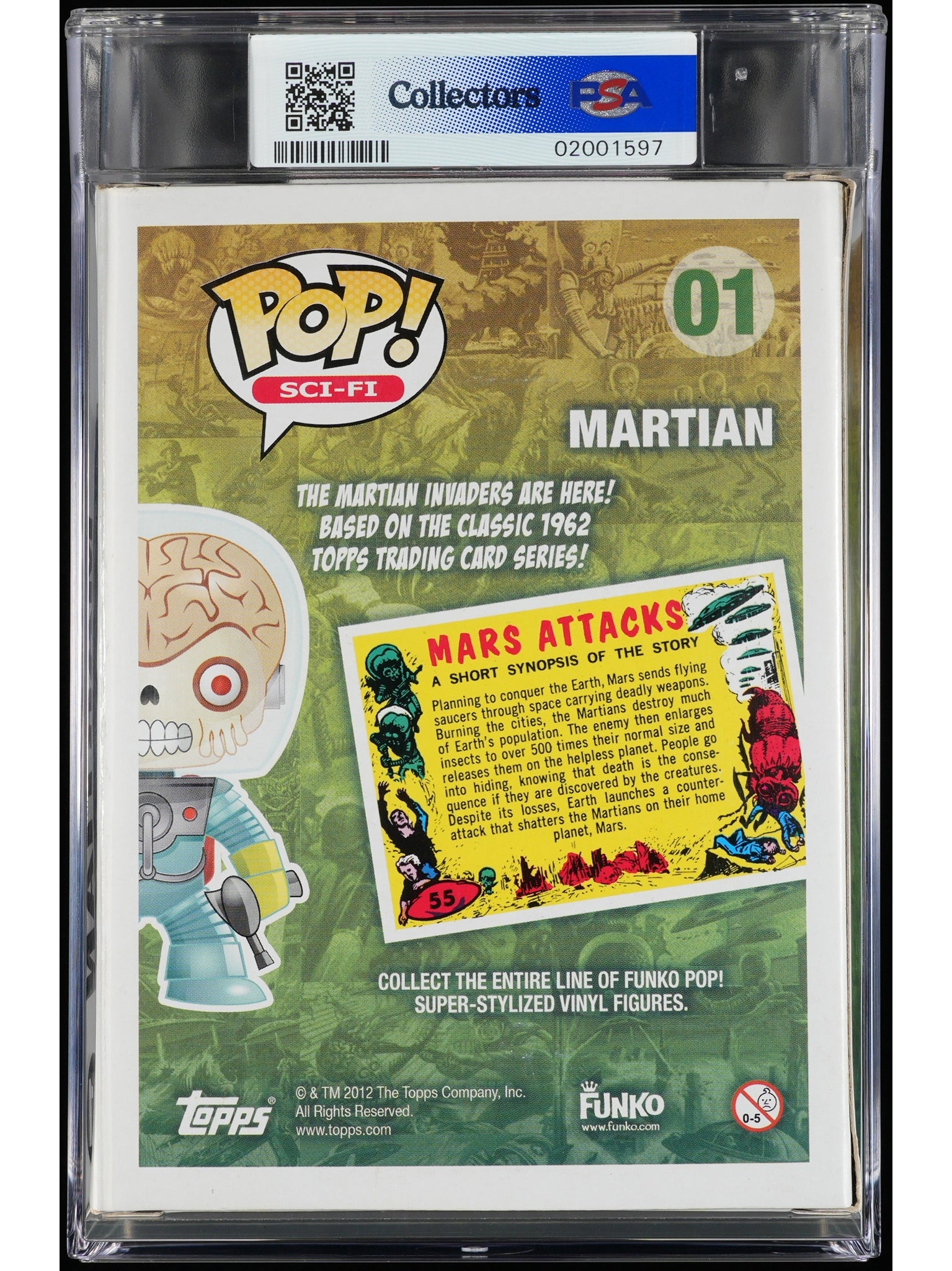 Funko Pop! Mars Attacks: Martian Soldier 2012 SDCC PSA Graded Vinyl Figure #01 Cert #02001597