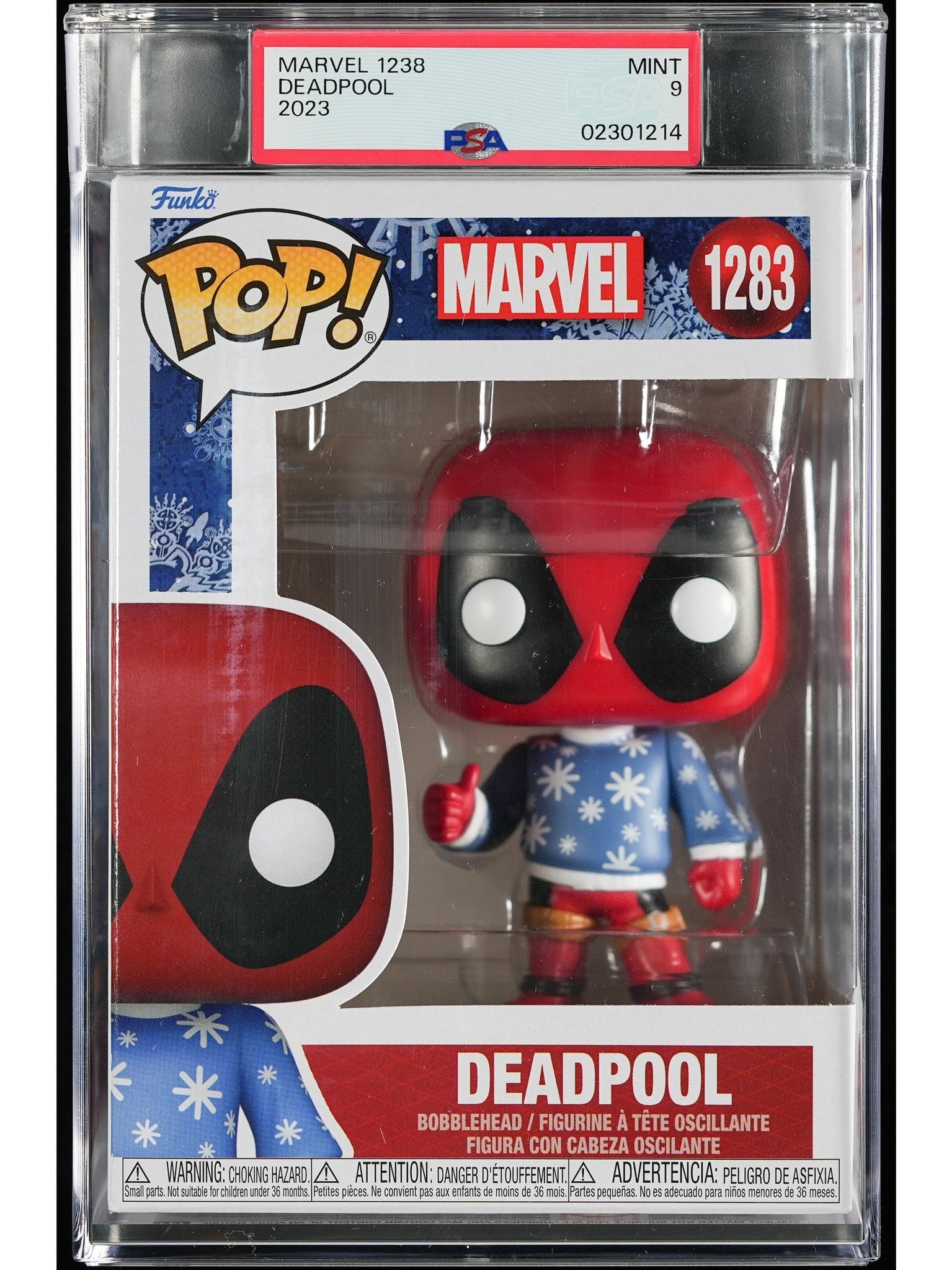 Funko Pop! Marvel Deadpool: Holiday Deadpool in Sweater Vinyl Figure #1283 PSA Graded