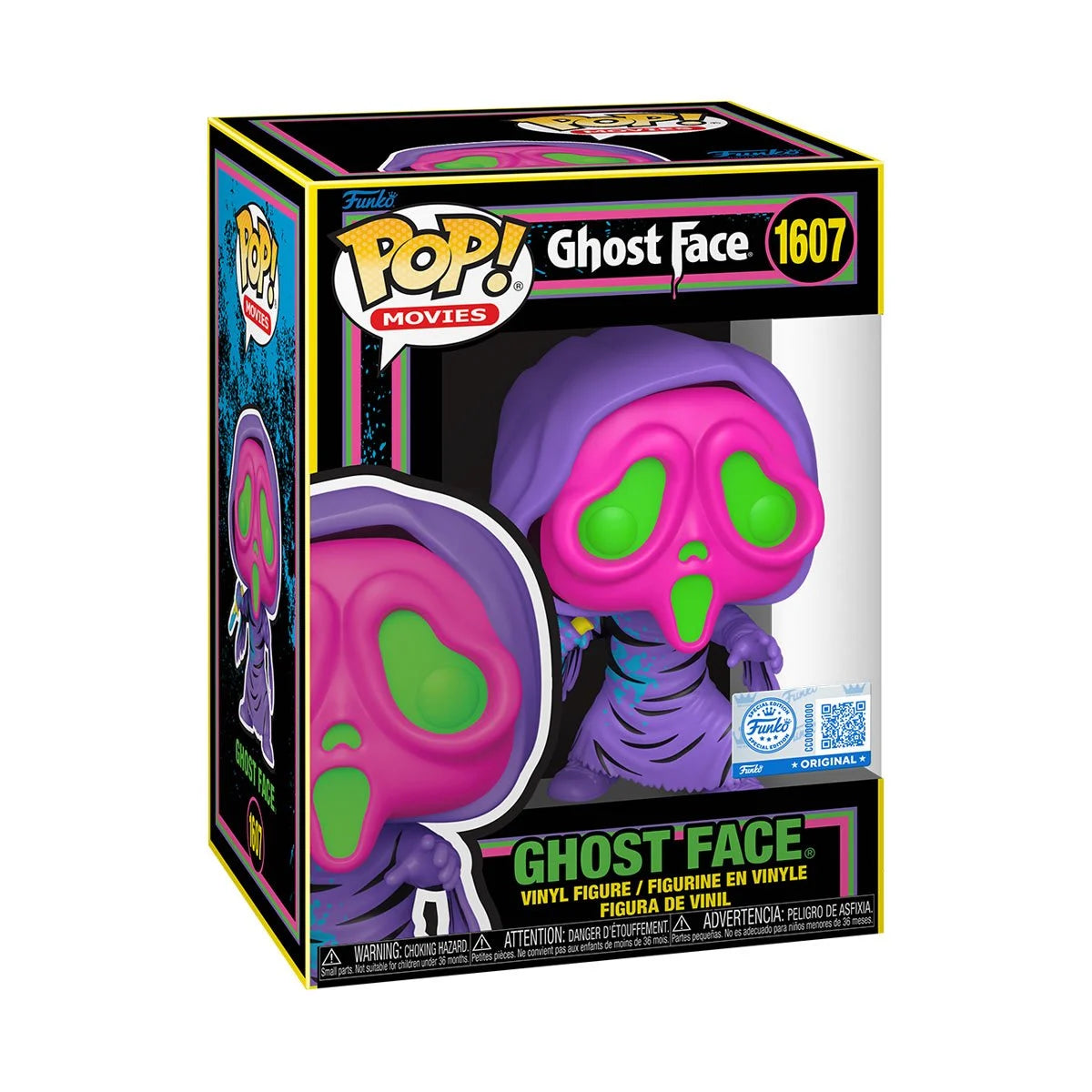 Funko Pop! Scream: Ghost Face Black Light Entertainment Earth (EE) Exclusive Vinyl Figure #1607