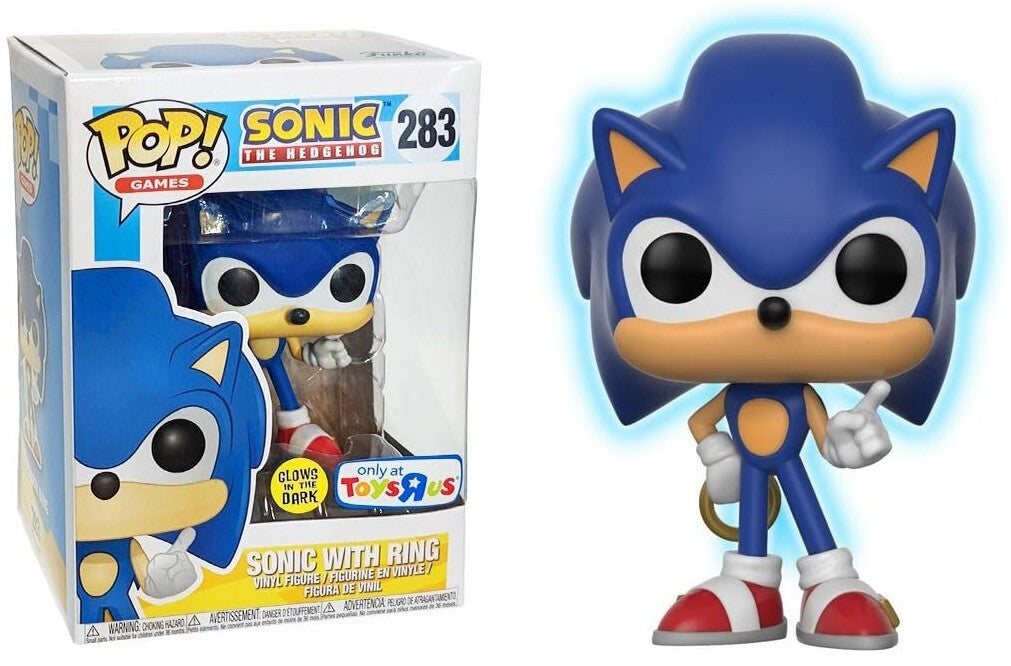 Funko Pop! Sonic the Hedgehog: Sonic with Ring Glow in the Dark Toys R Us Exclusive Vinyl Figure #283