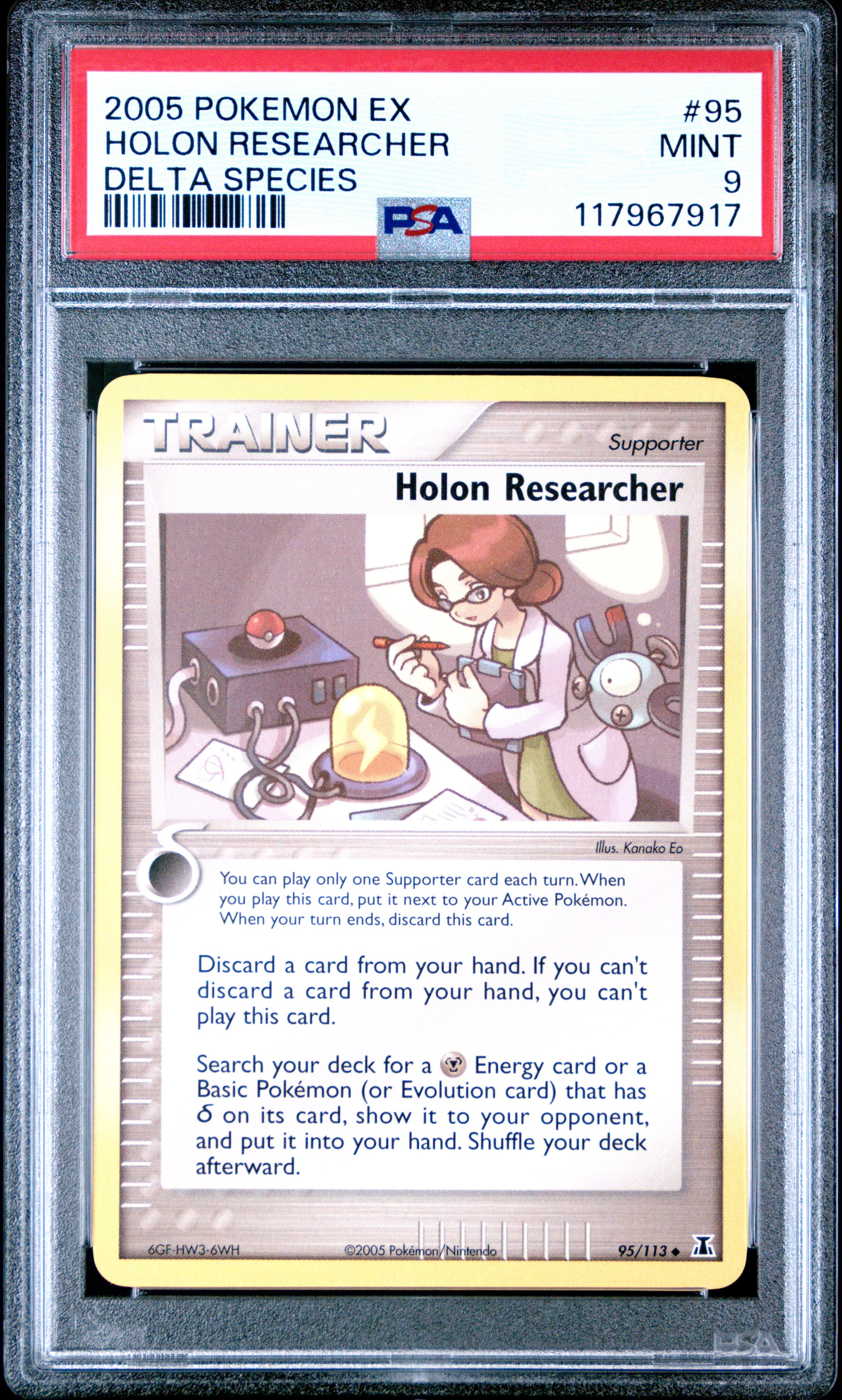Pokemon Ex Delta Species 95 Holon Researcher PSA 9 MINT Cert #117967917