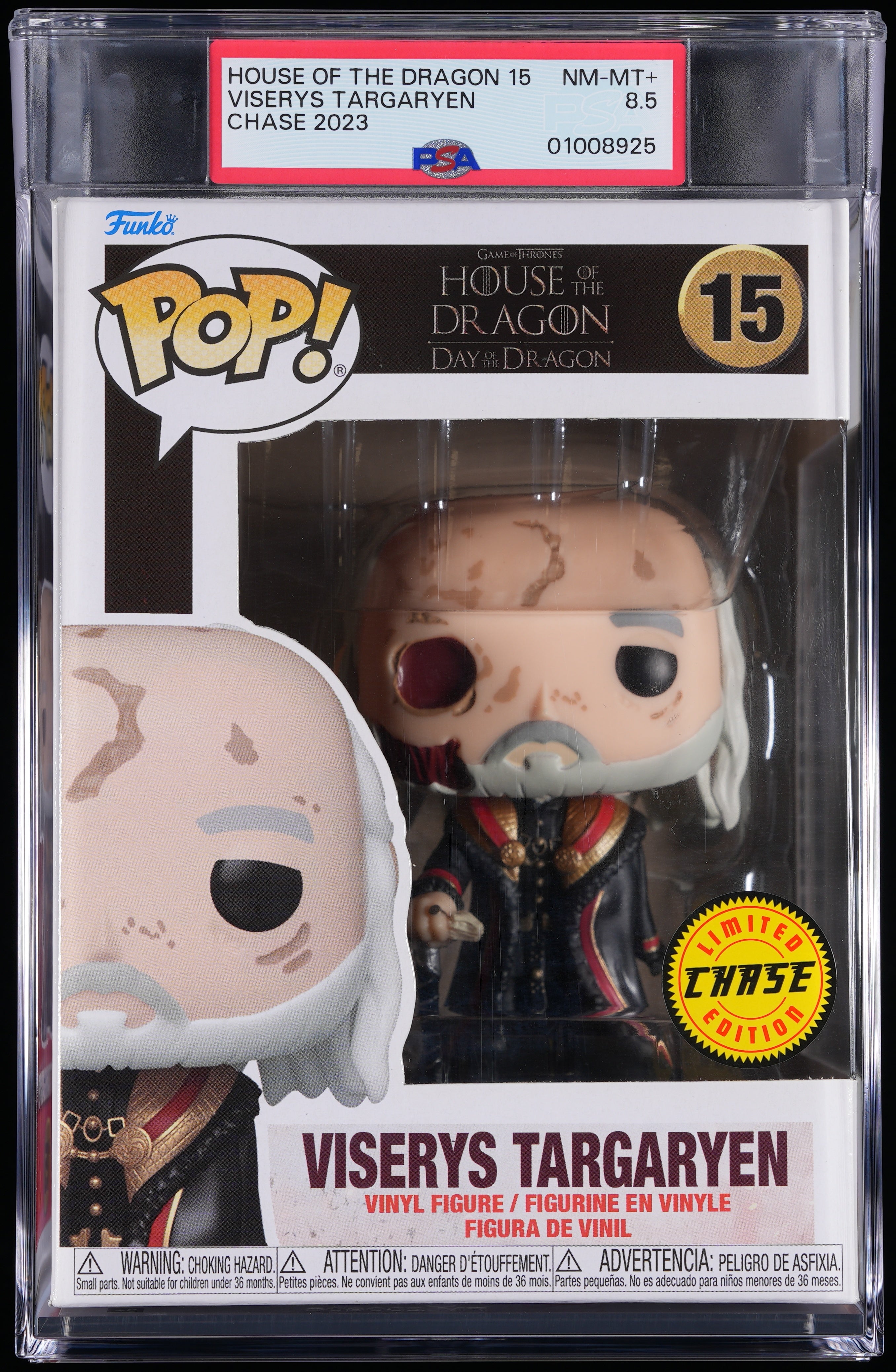 Funko Pop! PSA Graded House of the Dragon: Viserys Targaryen (Limited Edition) PSA Graded 8.5 NM-MT+ Vinyl Figure #15 Cert #01008925