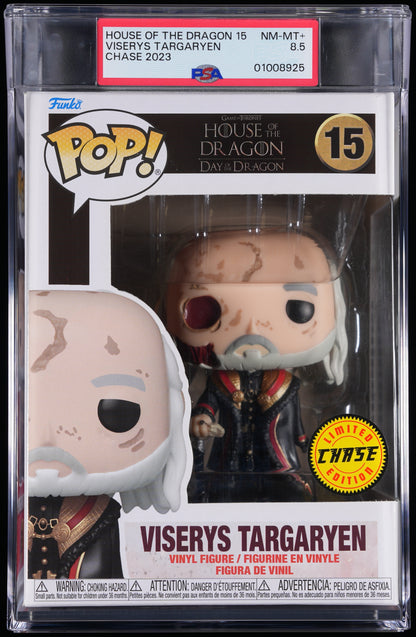 Funko Pop! PSA Graded House of the Dragon: Viserys Targaryen (Limited Edition) PSA Graded 8.5 NM-MT+ Vinyl Figure #15 Cert #01008925