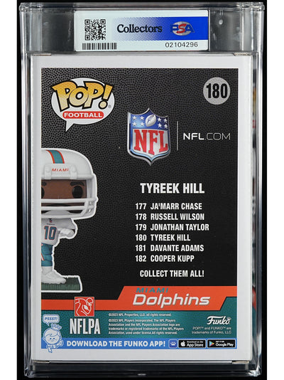 Funko Pop! NFL Miami Dolphins: Tyreek Hill PSA Graded Vinyl Figure #180 Cert #02104296
