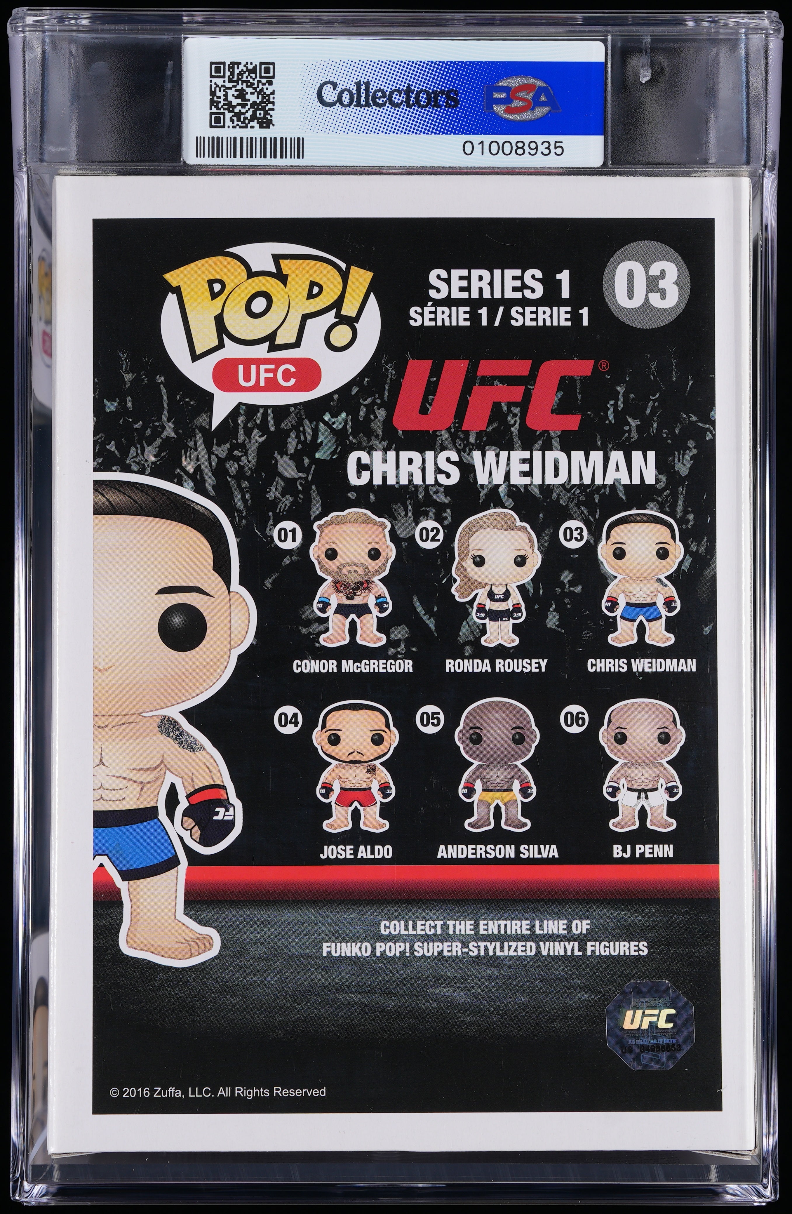 Funko Pop! PSA Graded UFC: Chris Weidman PSA Graded 8.5 NM-MT+ Vinyl Figure #03 Cert #01008935