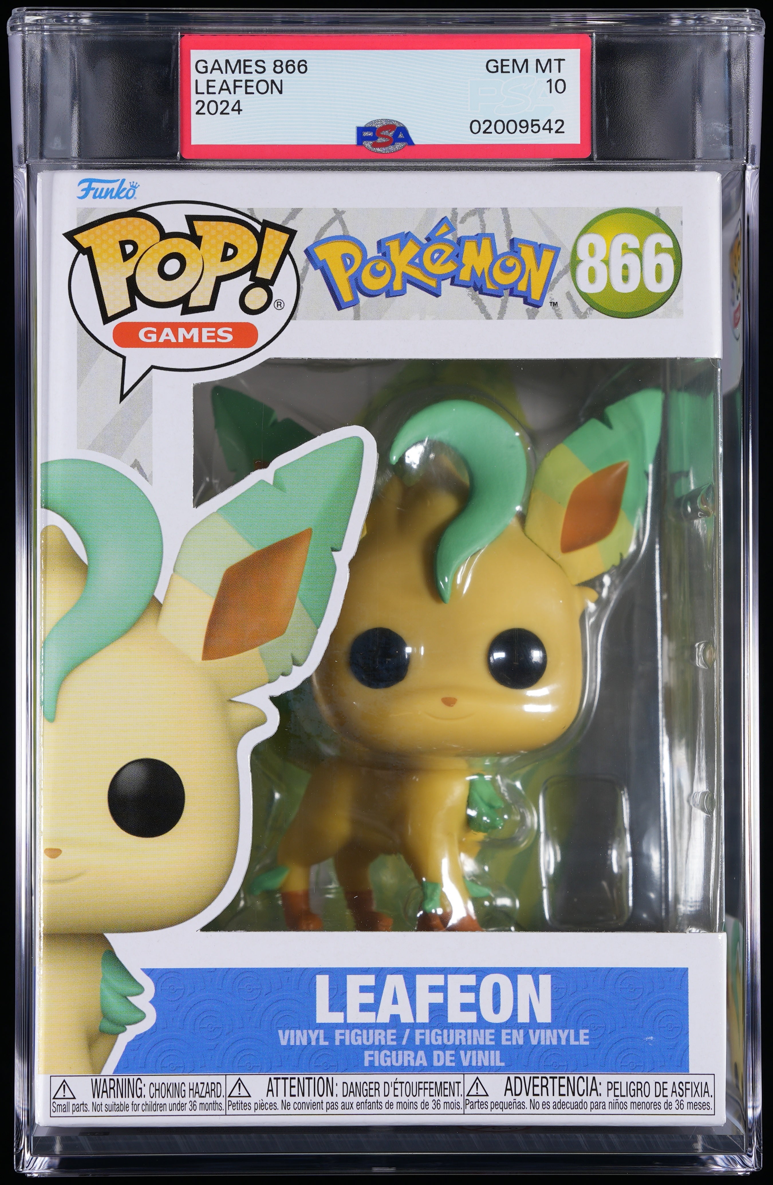 Funko Pop! PSA Graded Pokemon: Leafeon PSA Graded 10 GEM MINT Vinyl Figure #866 Cert #02009542