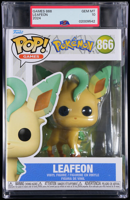 Funko Pop! PSA Graded Pokemon: Leafeon PSA Graded 10 GEM MINT Vinyl Figure #866 Cert #02009542