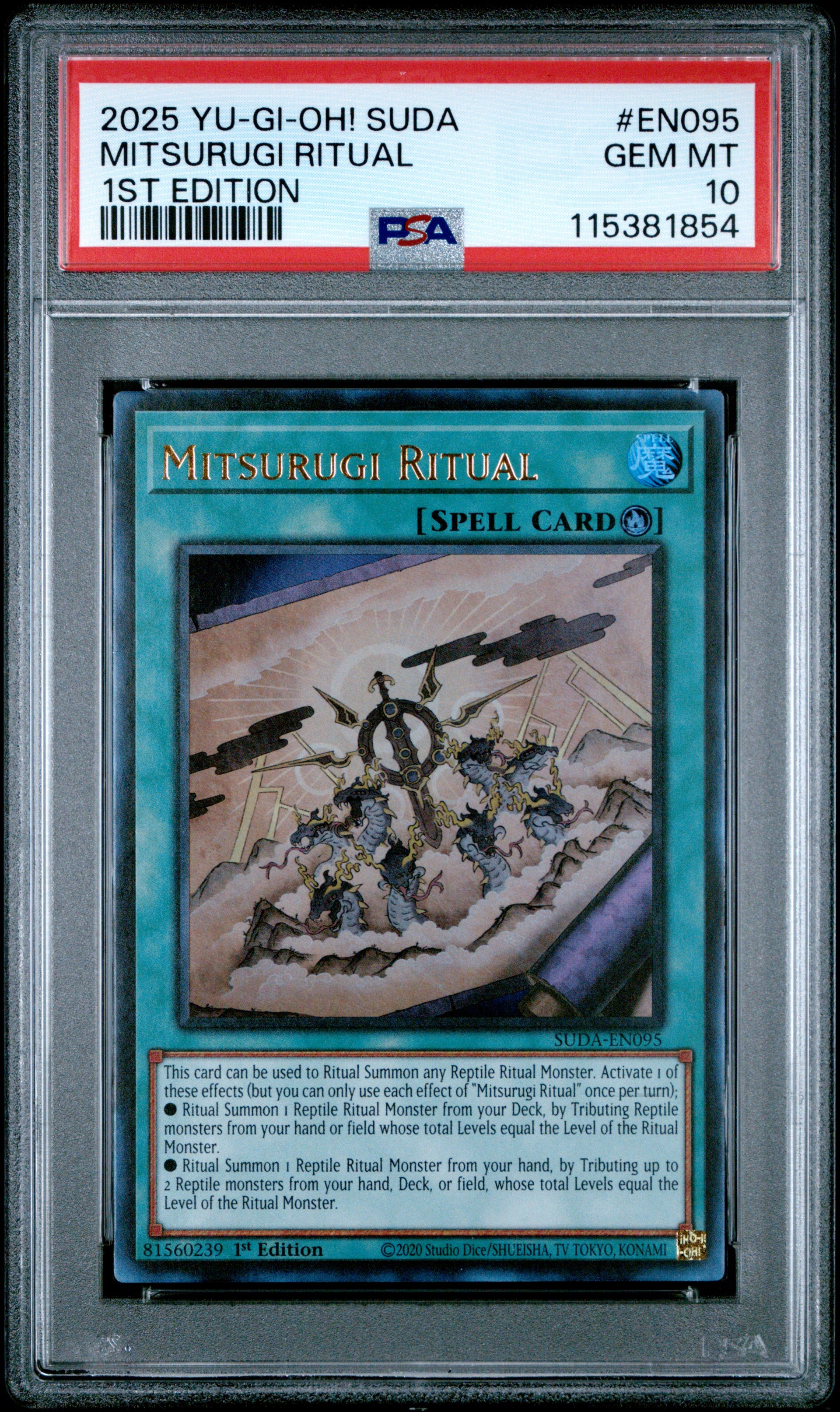 supreme darkness yugioh chase cards Yu Gi Oh! Suda Supreme Darkness En095 Mitsurugi Ritual 1St Edition PSA 10  GEM MINT Cert #115381854 – Boxed Vinyl