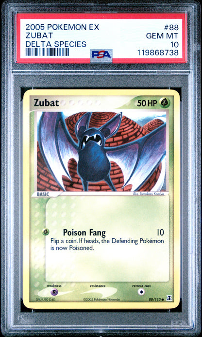 Pokemon Ex Delta Species 88 Zubat PSA 10 GEM MINT Cert #119868738