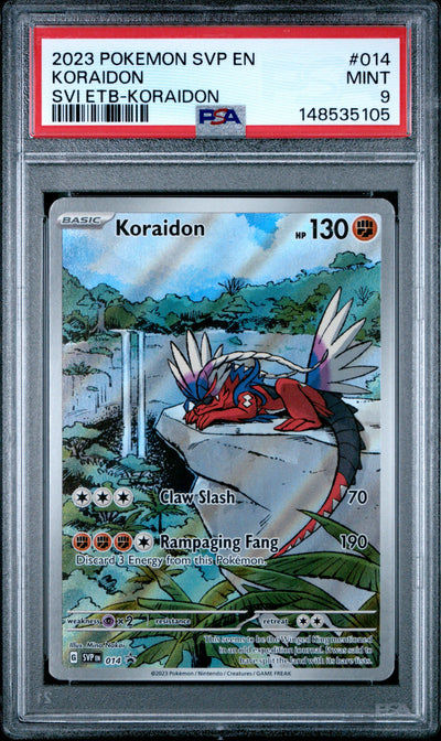 Pokemon Svp En Sv Black Star Promo 014 Koraidon Scarlet & Violet Elite Trainer Box Koraidon PSA 9 MINT Cert #148535105