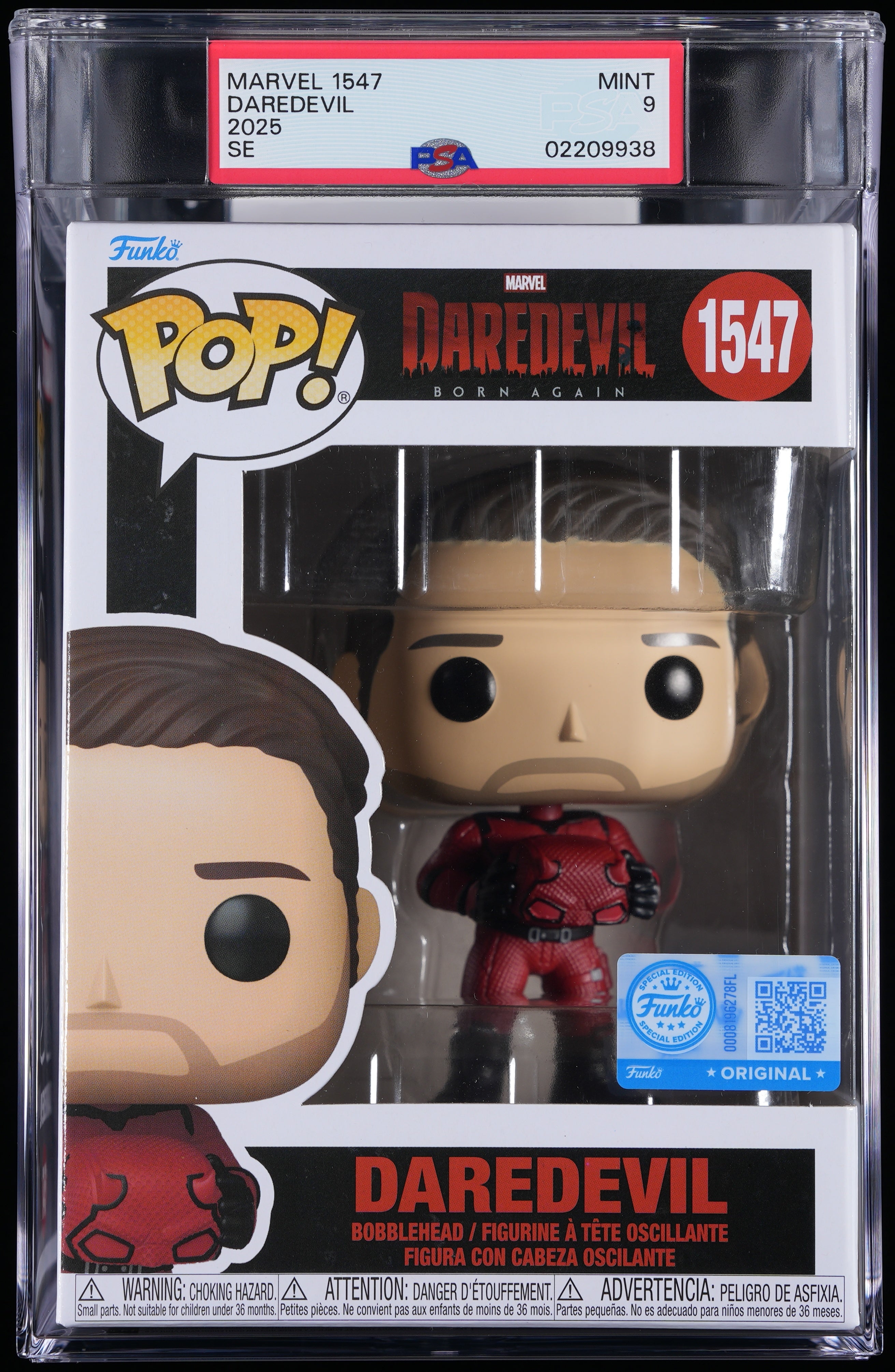 Funko Pop! PSA Graded Daredevil Born Again: Daredevil PSA Graded 9 MINT Vinyl Figure #1547 Cert #02209938