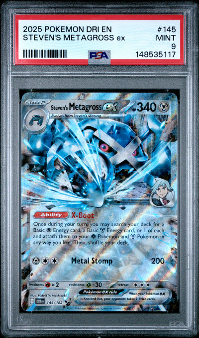 Pokemon Dri En Destined Rivals 145 Steven's Metagross Ex PSA 9 MINT Cert #148535117