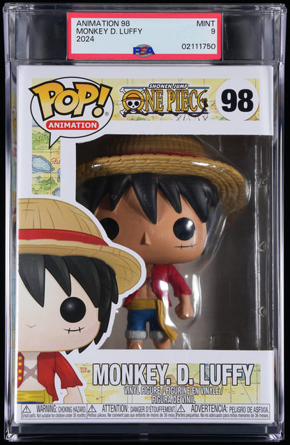 Funko Pop! PSA Graded One Piece: Monkey D. Luffy PSA Graded 9 MINT Vinyl Figure #98 Cert #02111750