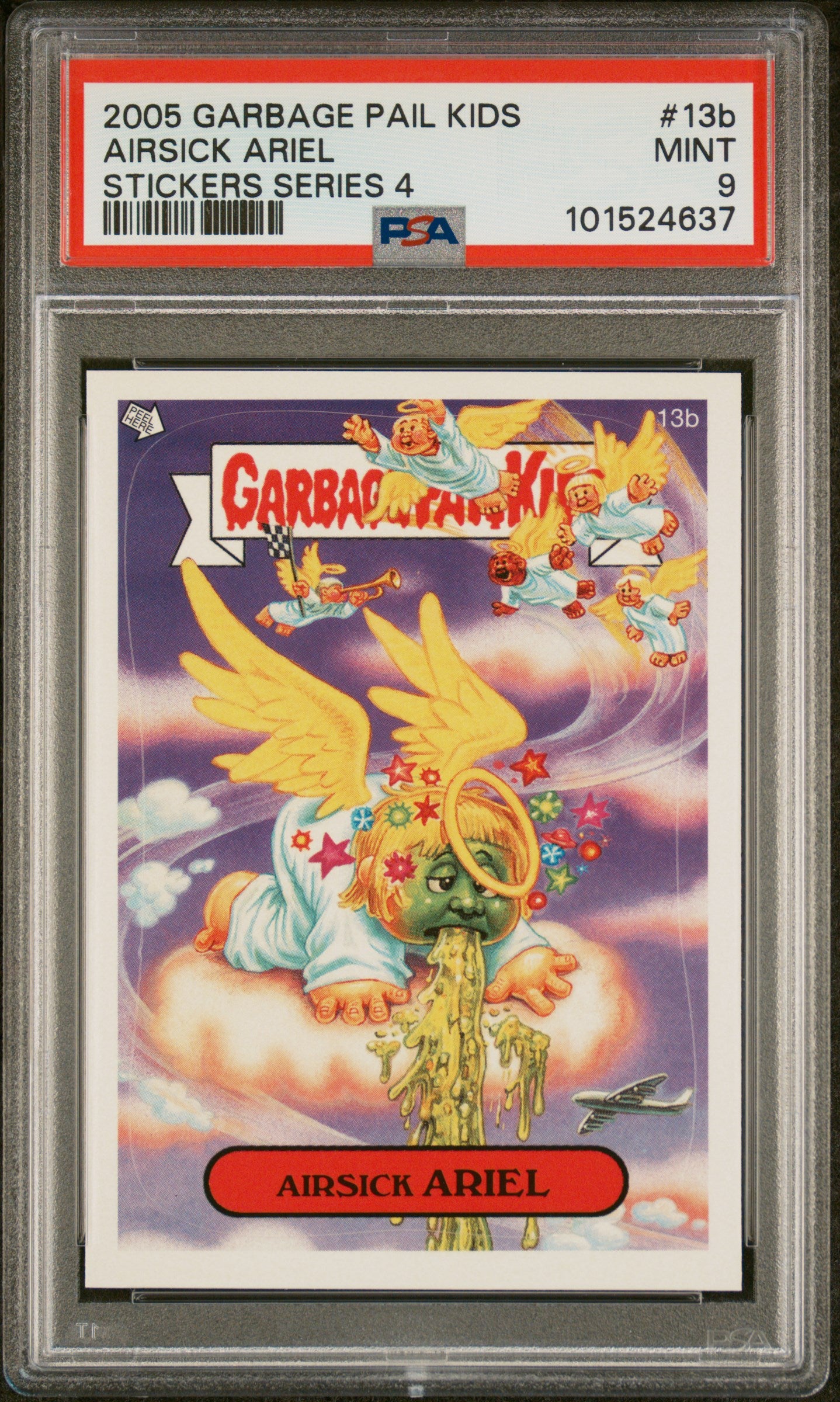 Garbage Pail Kids Stickers Series 4 13B Airsick Ariel PSA 9 MINT Cert #101524637