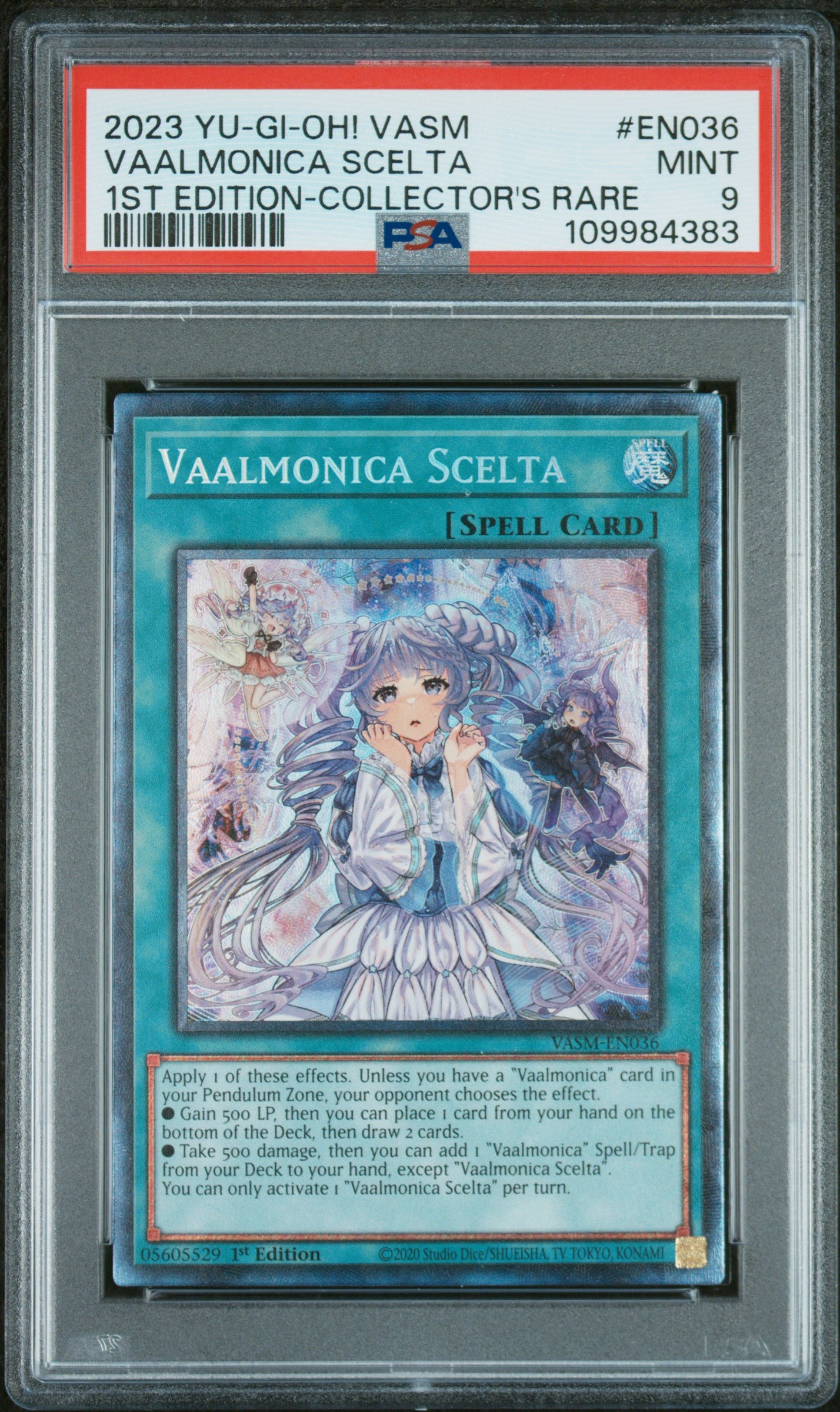 Yu-Gi-Oh! Vasm-Valiant Smashers En036 Vaalmonica Scelta 1St Edition-Collector'S Rare Card Psa 9 Mint Cert #109984383