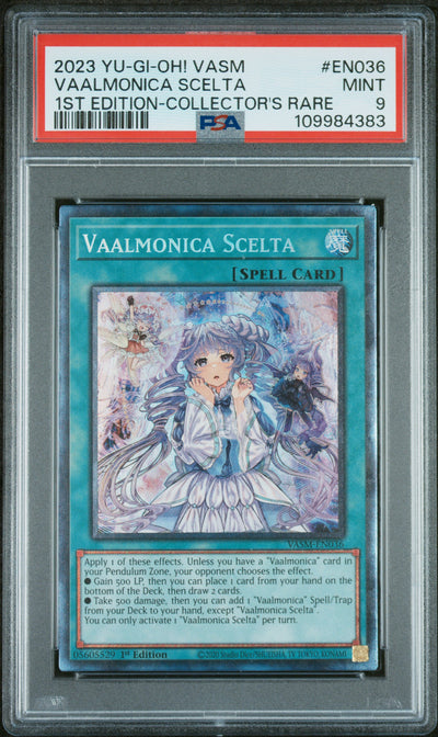 Yu-Gi-Oh! Vasm-Valiant Smashers En036 Vaalmonica Scelta 1St Edition-Collector'S Rare Card Psa 9 Mint Cert #109984383