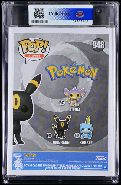 Funko Pop! PSA Graded Pokemon: Umbreon PSA Graded 8.5 NM-MT+ Vinyl Figure #948 Cert #02111792