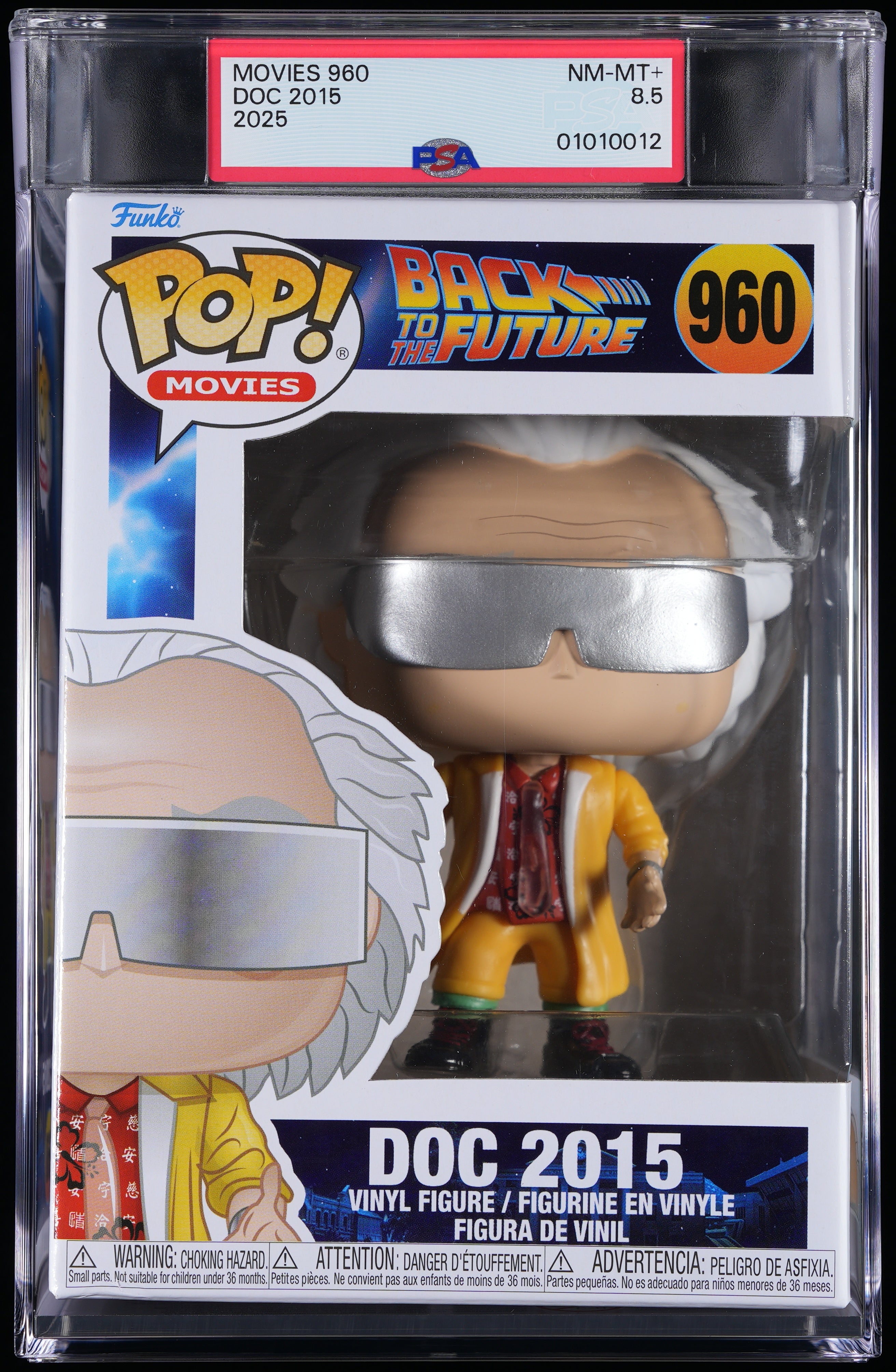 Funko Pop! PSA Graded Back to the Future: Doc 2015 PSA Graded 8.5 NM-MT+ Vinyl Figure #960 Cert #01010012