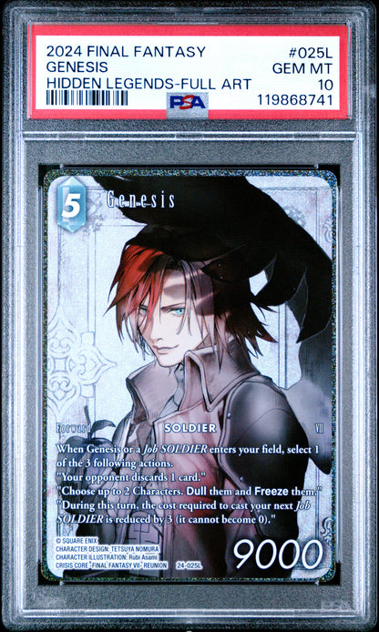 Final Fantasy Hidden Legends 025L Genesis Full Art PSA 10 GEM MINT Cert #119868741