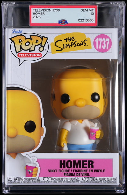 Funko Pop! PSA Graded The Simpsons: Homer Simpson PSA Graded 10 GEM MINT Vinyl Figure #1737 Cert #02210565