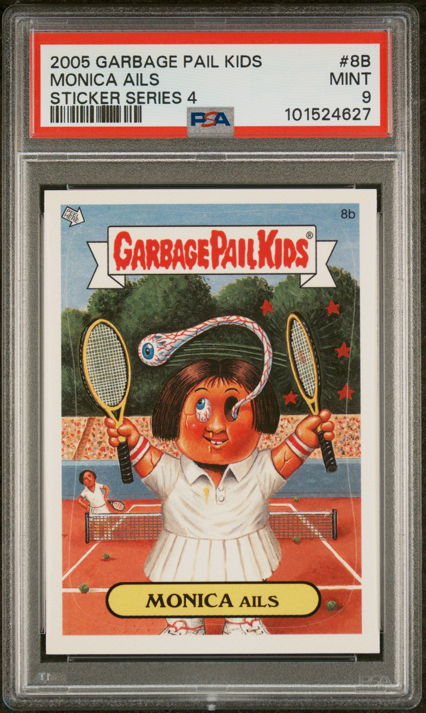 Garbage Pail Kids Stickers Series 4 8B Monica Ails PSA 9 MINT Cert #101524627