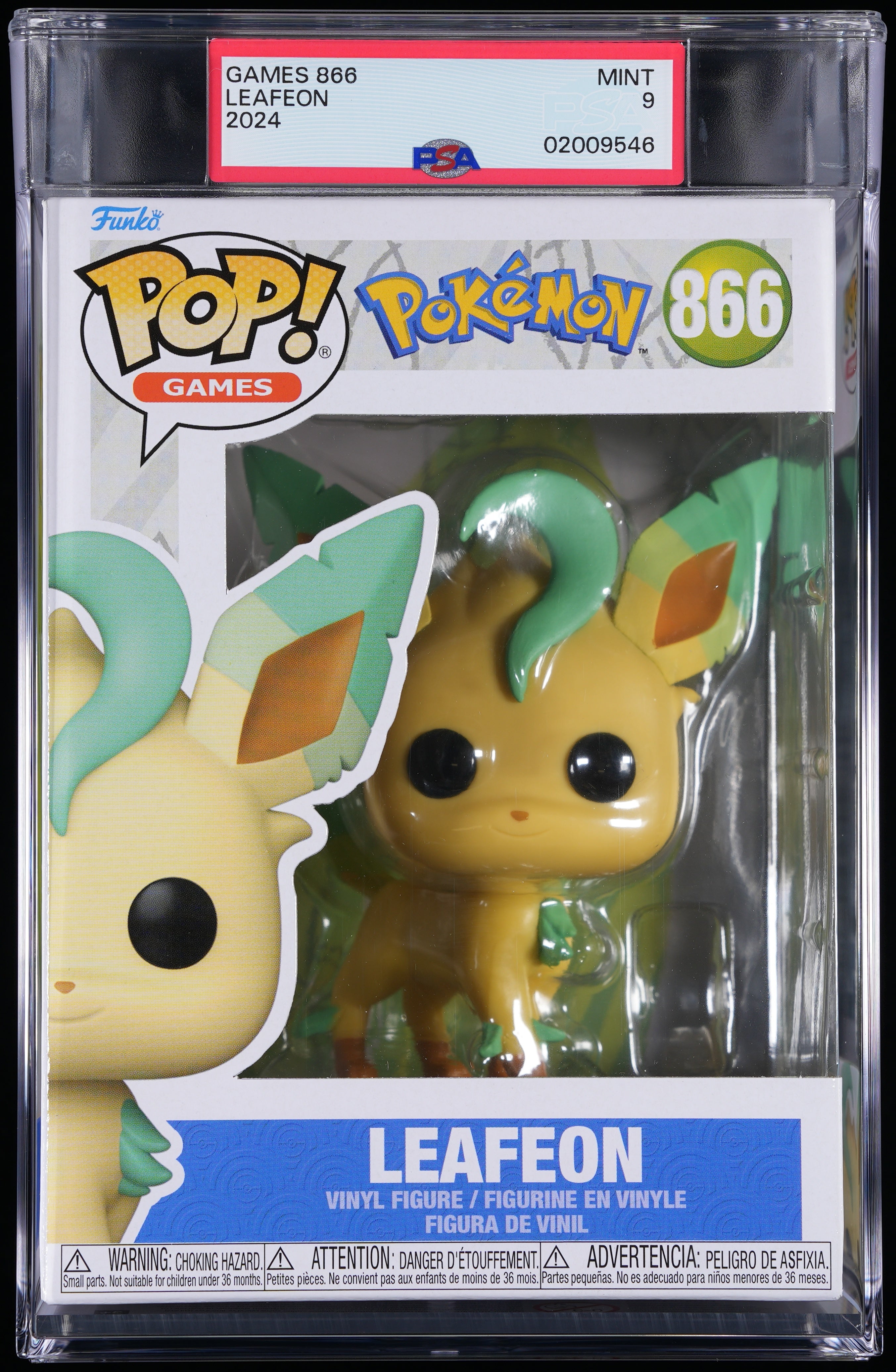 Funko Pop! PSA Graded Pokemon: Leafeon PSA Graded 9 MINT Vinyl Figure #866 Cert #02009546