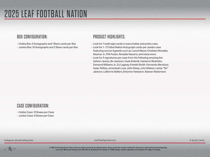 Leaf: 2025 Football Nation Hobby Box (6 Cards)