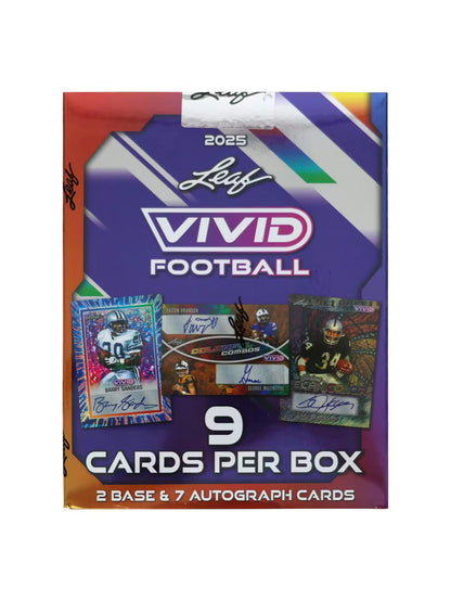 Leaf: 2025 Vivid Football Hobby Box (9 Cards)
