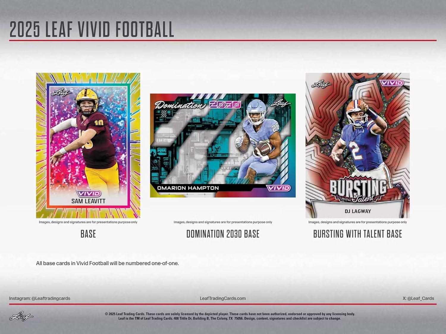 Leaf: 2025 Vivid Football Hobby Box (9 Cards)