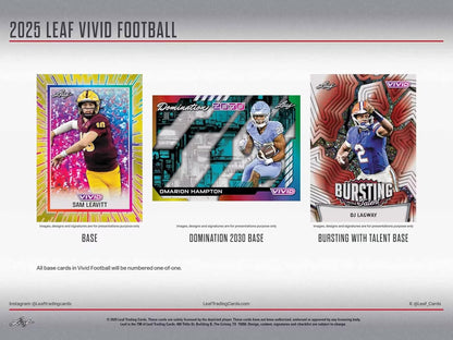 Leaf: 2025 Vivid Football Hobby Box (9 Cards)