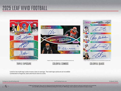 Leaf: 2025 Vivid Football Hobby Box (9 Cards)