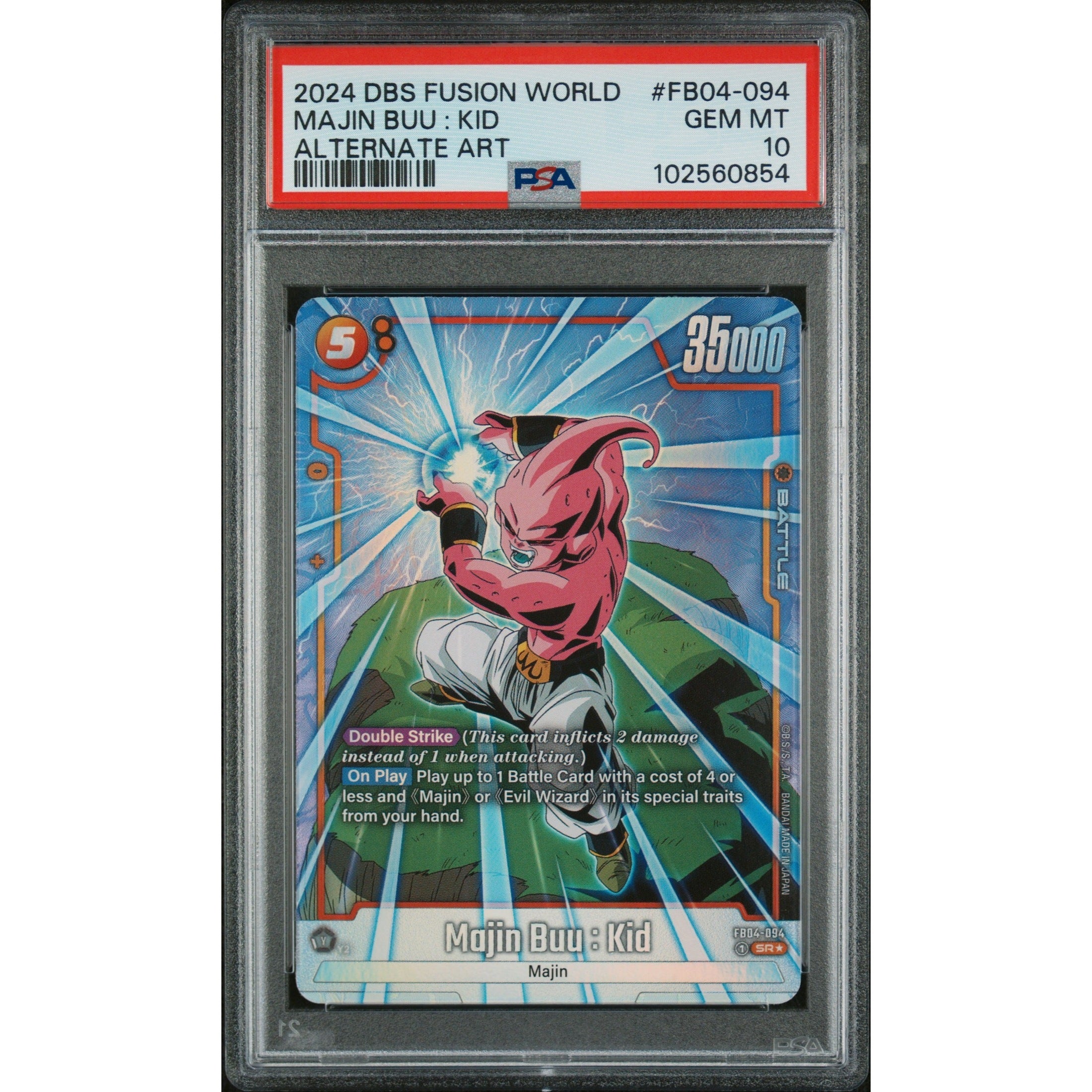 Dragon Ball Super: TCG Cards Dragon Ball Super Card Game Fusion World Ultra Limit Fb04-094 Majin Buu : Kid Alternate Art Card Psa 10 Gem MintCert #102560854