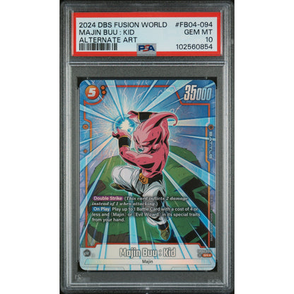 Dragon Ball Super: TCG Cards Dragon Ball Super Card Game Fusion World Ultra Limit Fb04-094 Majin Buu : Kid Alternate Art Card Psa 10 Gem MintCert #102560854