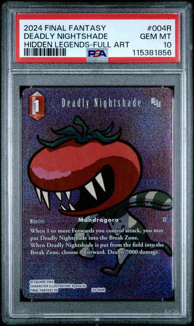 Final Fantasy Hidden Legends 004R Deadly Nightshade Full Art PSA 10 GEM MINT Cert #115381856