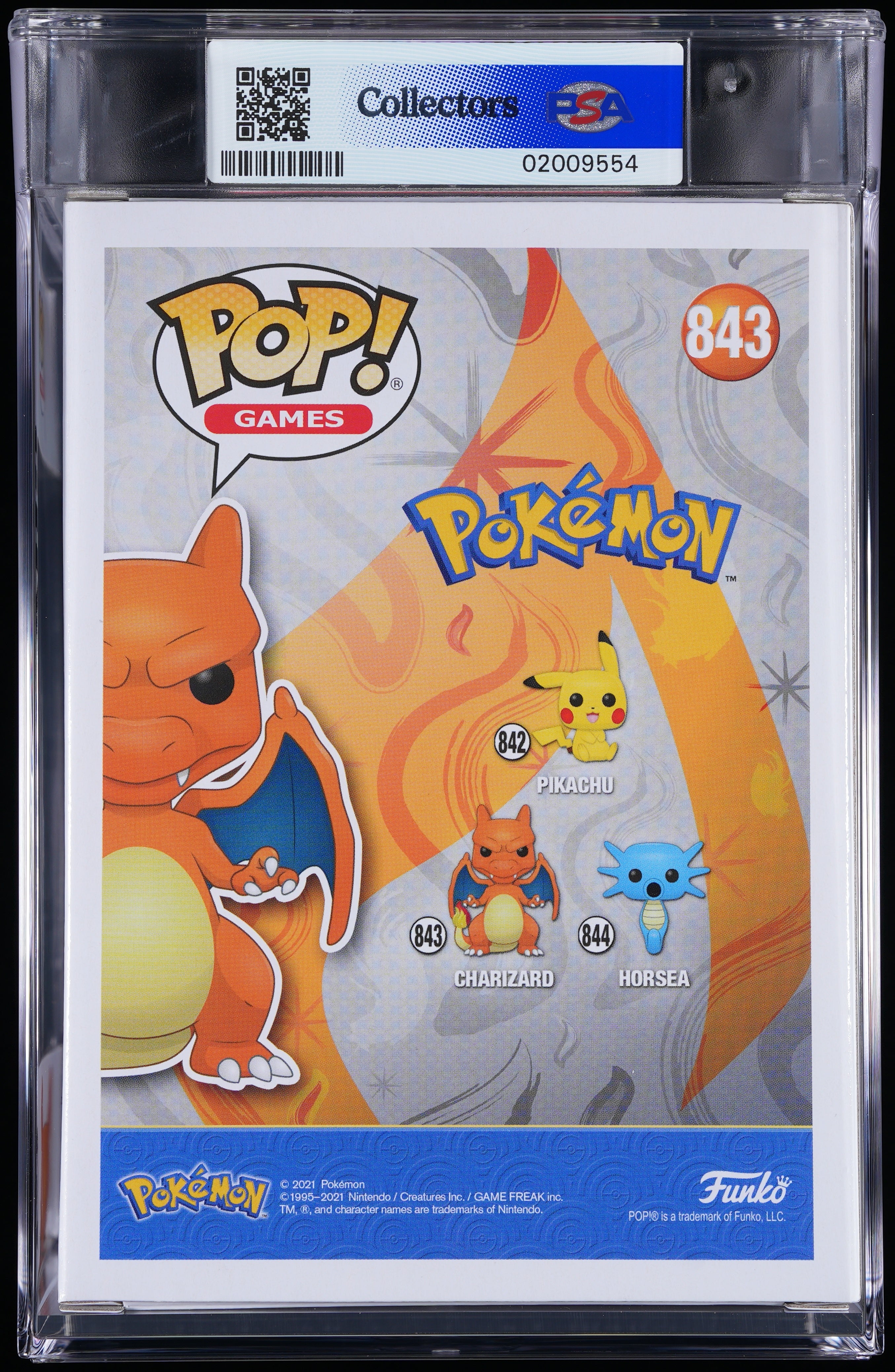 Funko Pop! PSA Graded Pokemon: Charizard PSA Graded 8.5 NM-MT+ Vinyl Figure #843 Cert #02009554