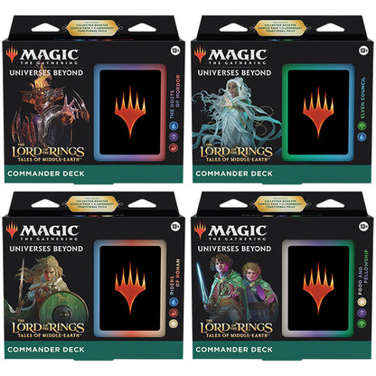 Magic the Gathering: Lord of the Rings Tales of Middle-Earth Commander Deck Display (4 Decks)