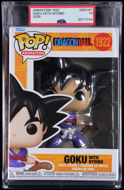 Funko Pop! PSA Graded Dragon Ball: Goku with Nyoibo PSA Graded 10 GEM MINT Vinyl Figure #1922 Cert #02111744