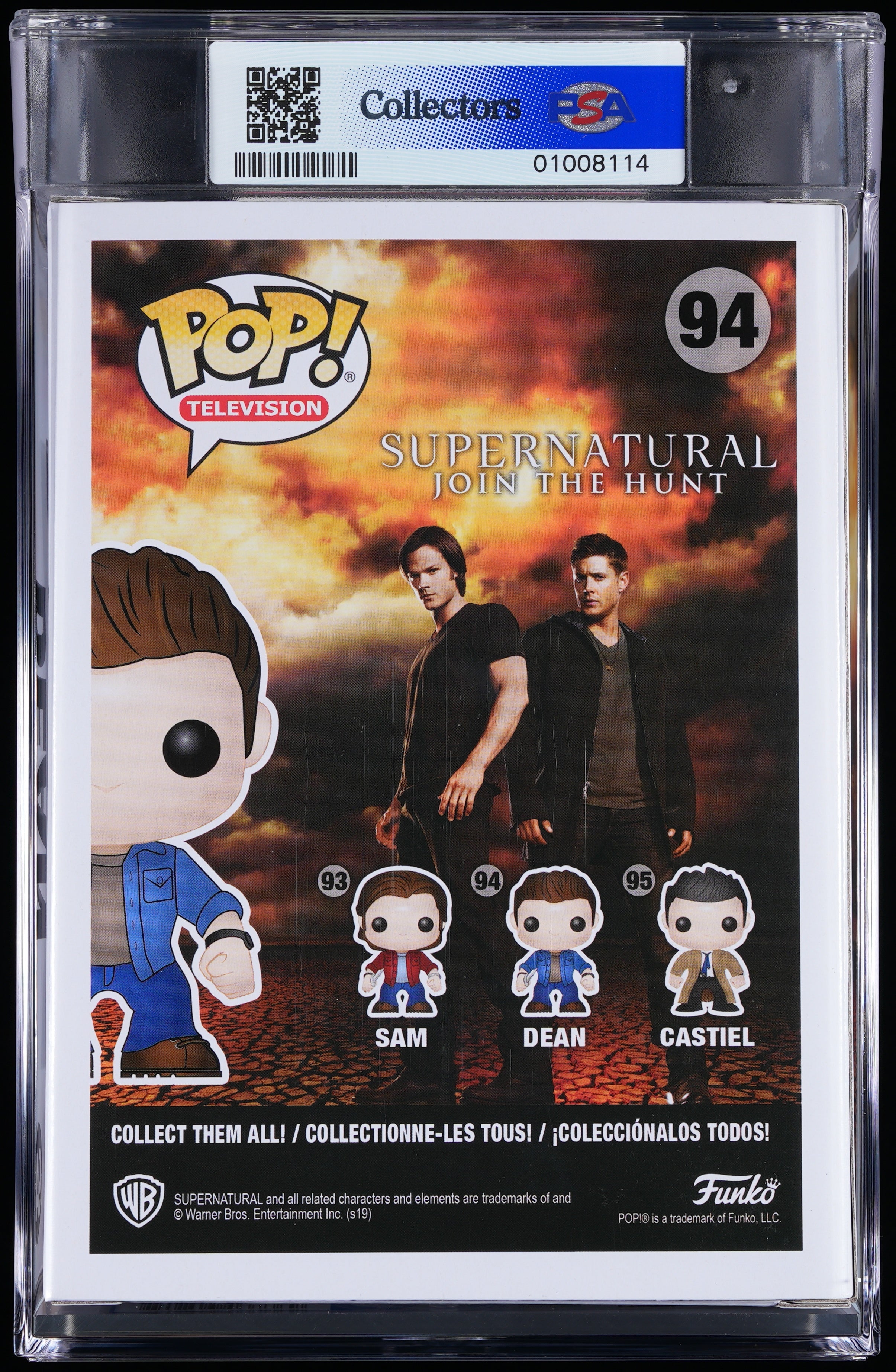 Funko Pop! PSA Graded Supernatural: Dean PSA Graded 10 GEM MINT Vinyl Figure #94 Cert #01008114
