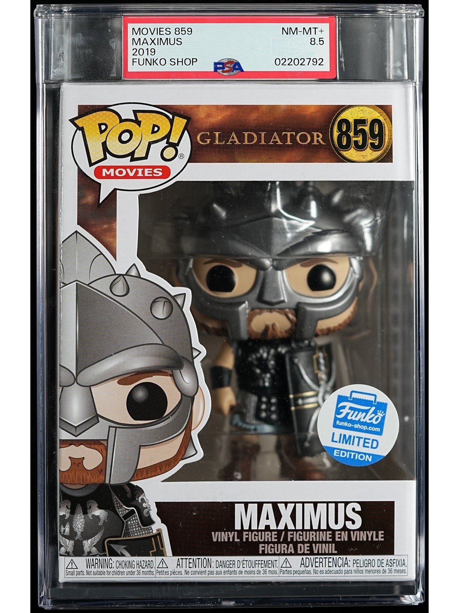 Funko Pop! Gladiator: Maximus PSA Graded Vinyl Figure #859