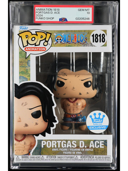 Funko Pop! One Piece: Portgas D. Ace PSA Graded Vinyl Figure #1818 Cert #02205246
