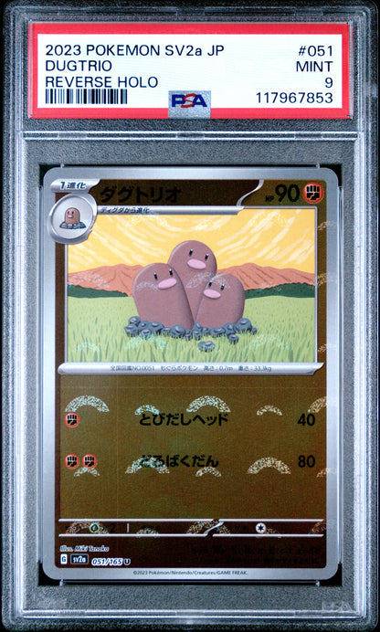 Pokemon Japanese Sv2A Pokemon 151 051 Dugtrio Reverse Holo PSA 9 MINT Cert #117967853