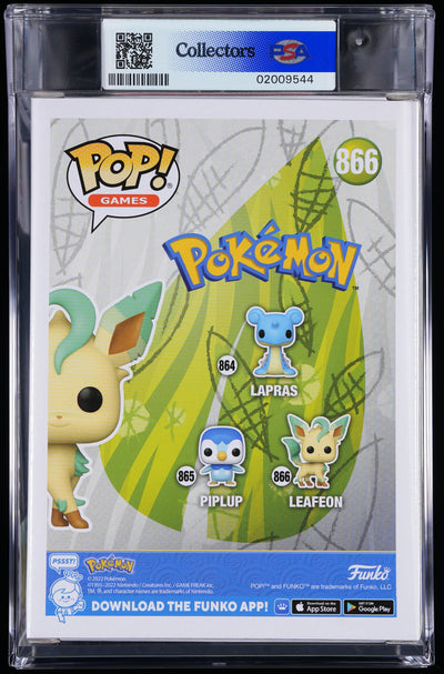 Funko Pop! PSA Graded Pokemon: Leafeon PSA Graded 8.5 NM-MT+ Vinyl Figure #866 Cert #02009544