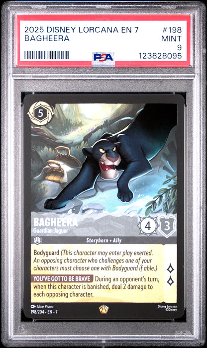 Disney Lorcana En 7 Archazia's Island 198 Bagheera   Guardian Jaguar PSA 9 MINT Cert #123828095