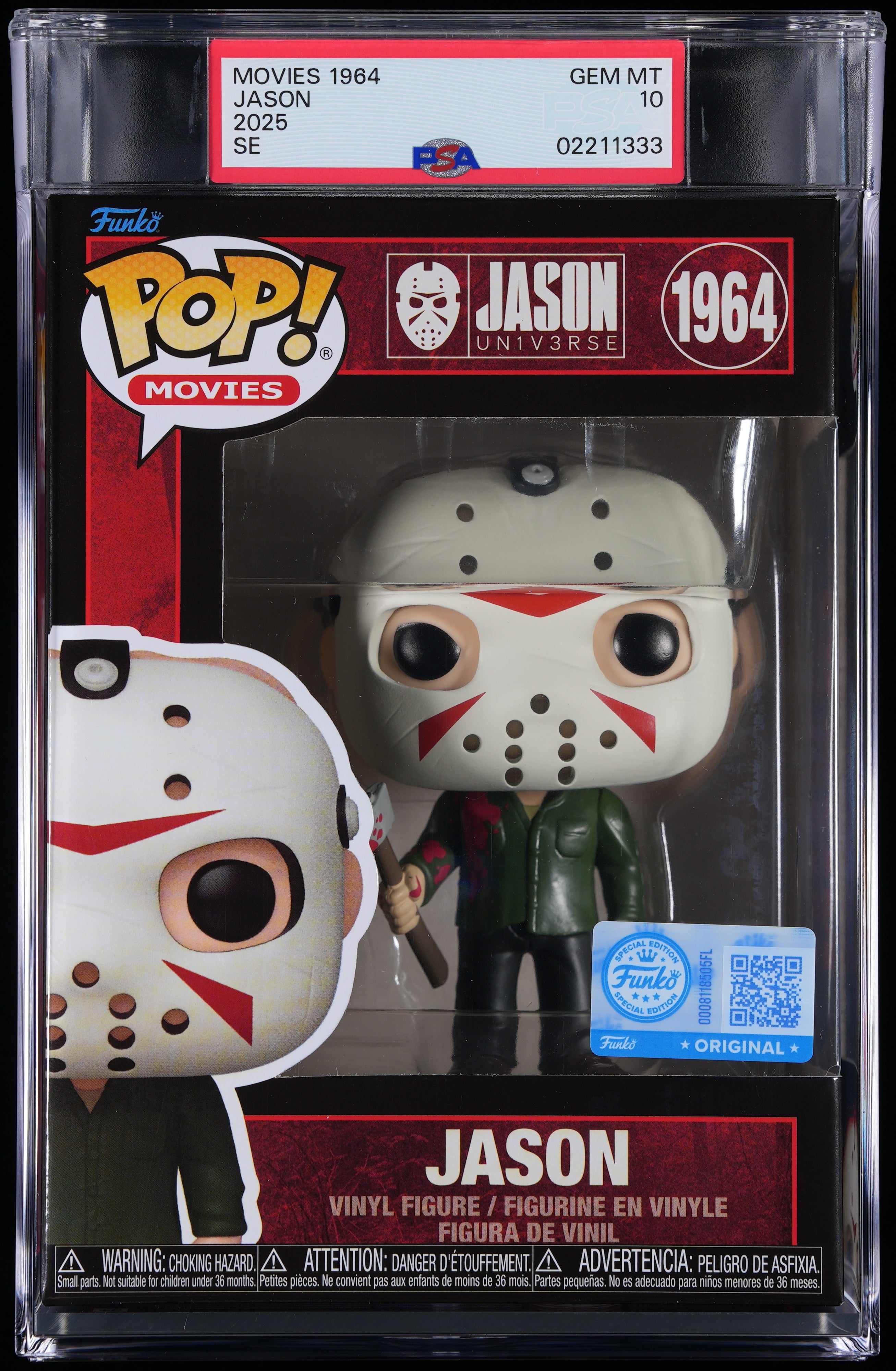 Funko Pop! PSA Graded Friday the 13th: Jason PSA Graded 10 GEM MINT Vinyl Figure #1964 Cert #02211333