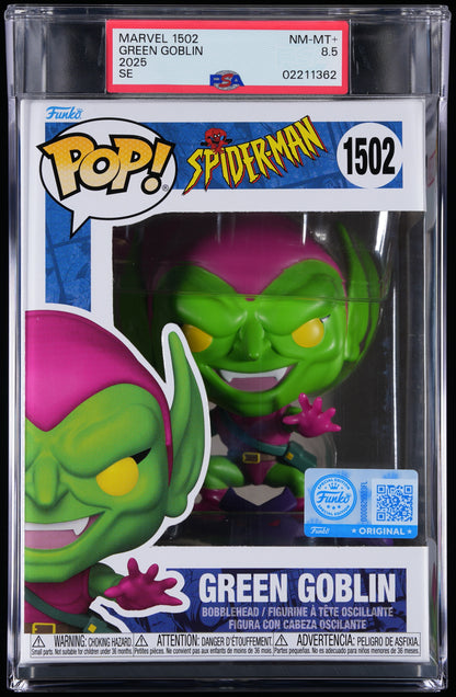 Funko Pop! PSA Graded Marvel Spider-Man: Green Goblin PSA Graded 8.5 NM-MT+ Vinyl Figure #1502 Cert #02211362