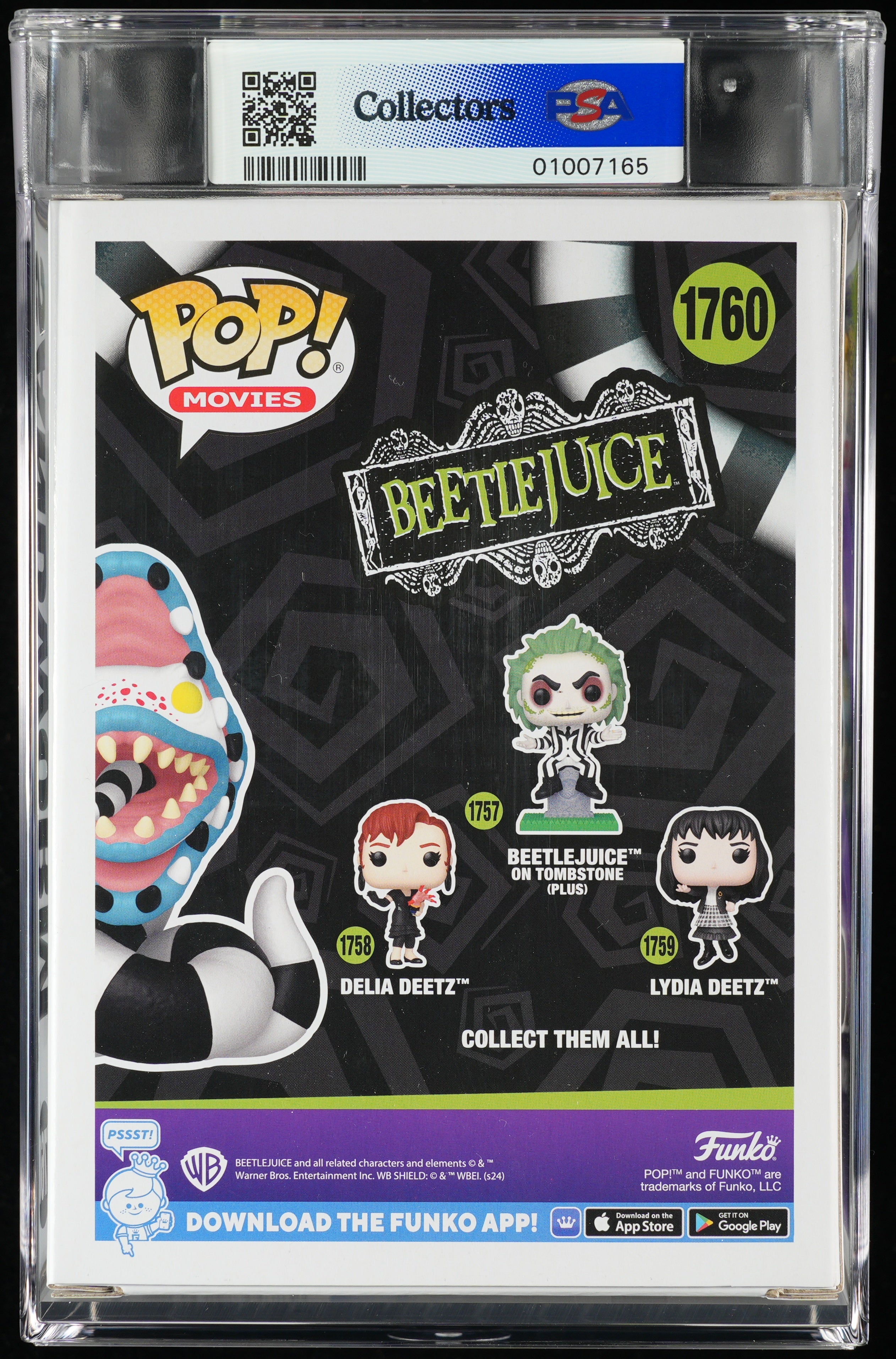 Funko Pop! Beetlejuice: Sandworm (Funko Shop) PSA Graded Vinyl Figure #1760 Cert #01007165